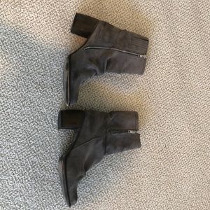 Jeffrey Campbell gray suede booties